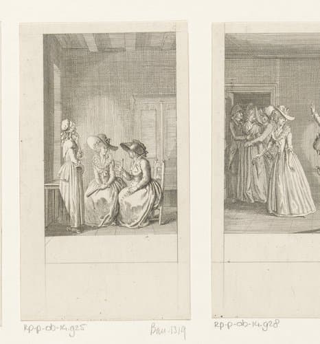 Cecilia in gesprek met Mrs. Benfield by Daniel Nikolaus Chodowiecki