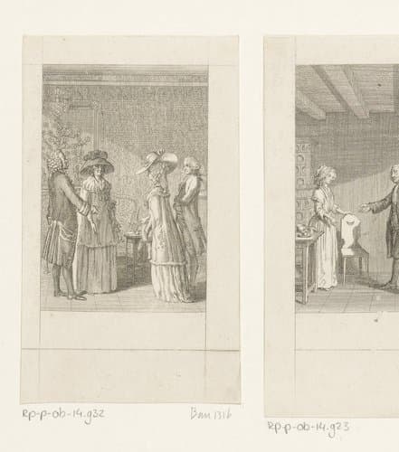 Cecilia in gesprek met Mr. en Mrs. Delvile by Daniel Nikolaus Chodowiecki
