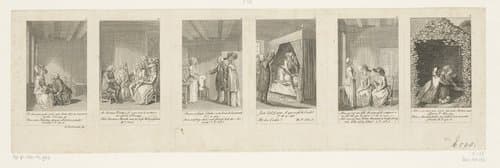Zes voorstellingen uit Cecilia by Daniel Nikolaus Chodowiecki