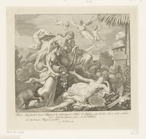 Allegorie op de stadsbrand van Ruppin in 1787 by Daniel Nikolaus Chodowiecki