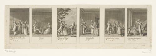 Zes voorstellingen met oorzaken en gevolgen van het huwelijk by Daniel Nikolaus Chodowiecki