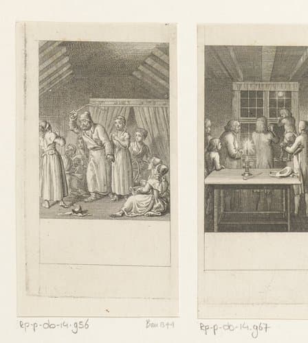 Rosenfeld en zijn zeven vrouwen by Daniel Nikolaus Chodowiecki