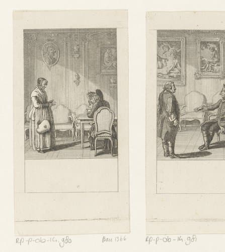 Frederik II confronteert de oude vrouw met haar verleden by Daniel Nikolaus Chodowiecki