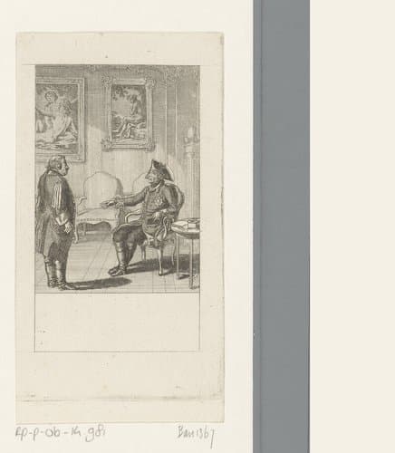 Frederik II bespreekt de kosten van het feest by Daniel Nikolaus Chodowiecki