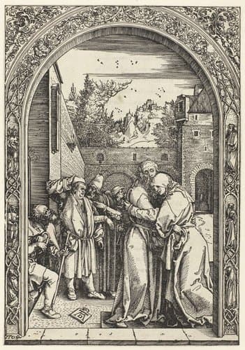 De ontmoeting bij de Gouden Poort by Albrecht Dürer