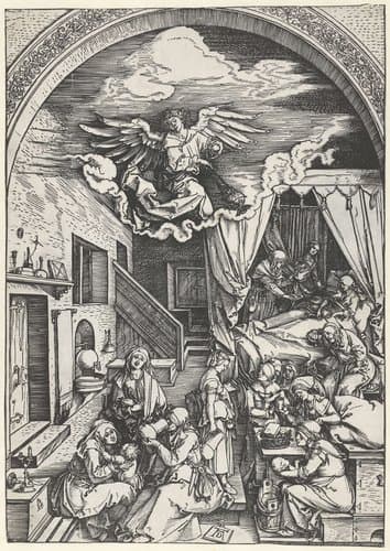 De geboorte van Maria by Albrecht Dürer