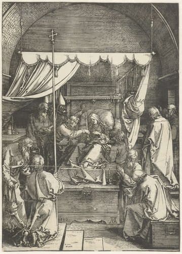 Sterfbed van Maria by Albrecht Dürer