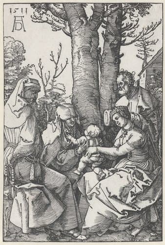 De Heilige Familie met Anna en Joachim by Albrecht Dürer