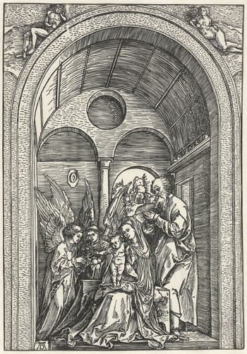 De Heilige Familie met twee engelen by Albrecht Dürer