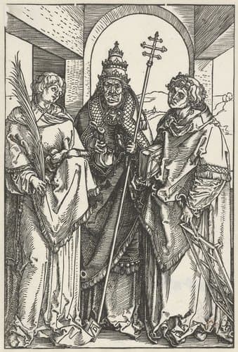 De Heilige Stefanus, Sixtus en Laurentius by Albrecht Dürer