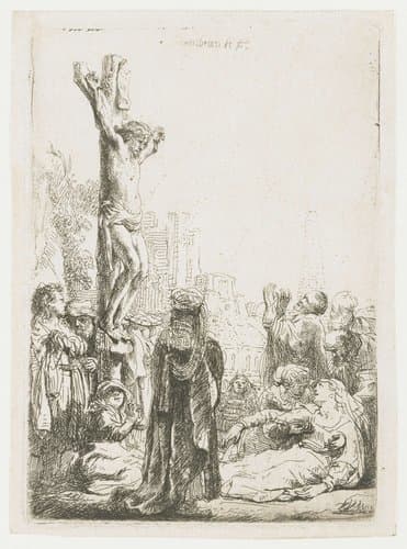 De kruisiging: kleine plaat by Rembrandt van Rijn