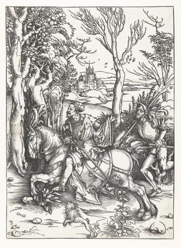 Een ruiter en een soldaat by Albrecht Dürer