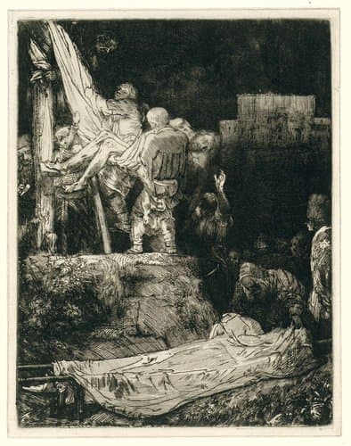 The descent from the cross by torchlight by Rembrandt van Rijn