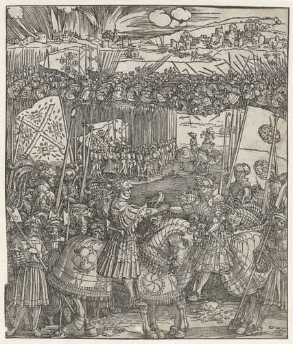 Verbond van Maximiliaan I met Hendrik VII by Albrecht Dürer