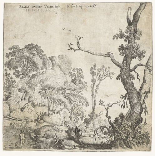 Landschap met bomen by Esaias van de Velde