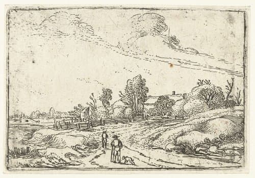 Pad langs een boerderij by Esaias van de Velde