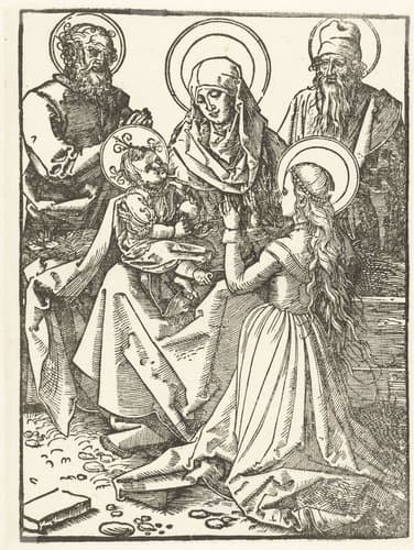 De Heilige Familie met Anna en Joachim by Albrecht Dürer
