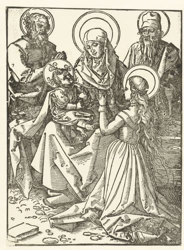 De Heilige Familie met Anna en Joachim by Albrecht Dürer