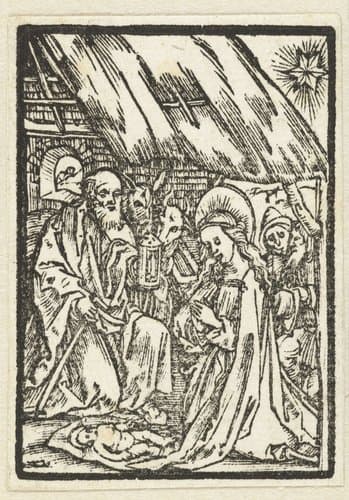 Aanbidding door de herders by Albrecht Dürer