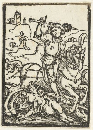 De Heilige Joris en de draak by Albrecht Dürer