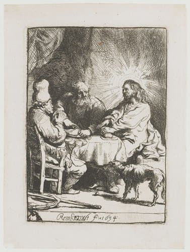 Christ at Emmaus: the smaller plate by Rembrandt van Rijn