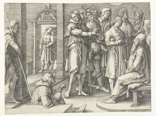Jozef vertelt zijn dromen aan Jakob by Lucas van Leyden