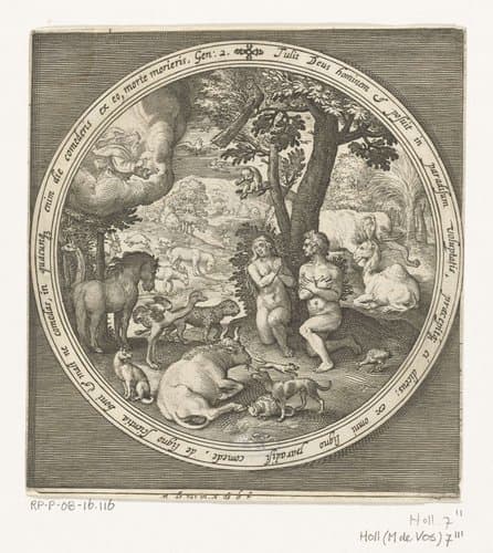 Van schepping tot verdrijving uit paradijs by Nicolaes de Bruyn