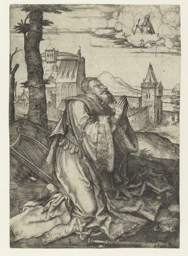David in gebed by Lucas van Leyden