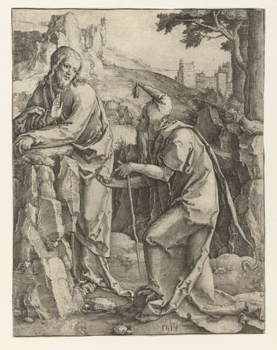 De verzoeking van Christus by Lucas van Leyden