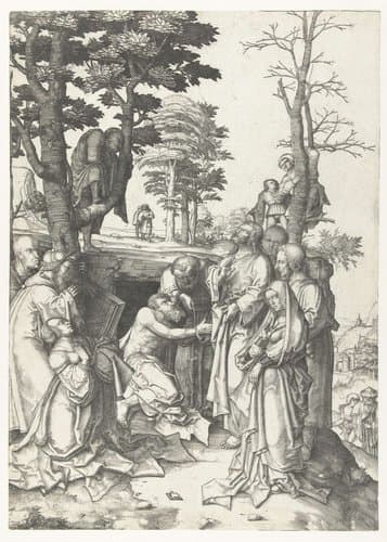 De opwekking van Lazarus by Lucas van Leyden