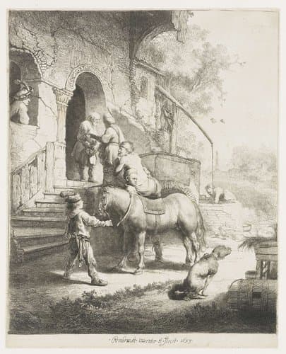 De barmhartige Samaritaan by Rembrandt van Rijn