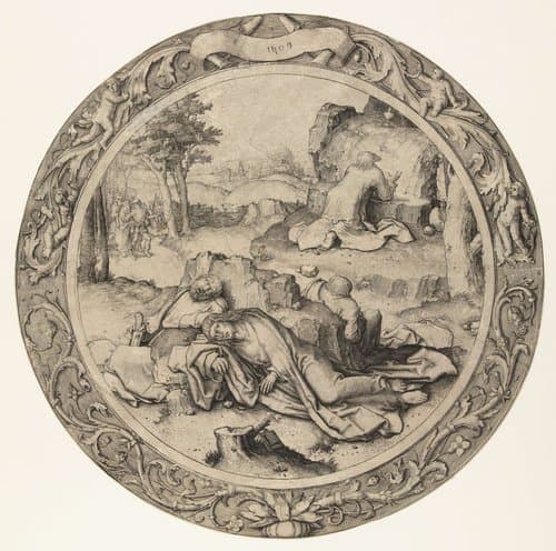 Christus op de olijfberg by Lucas van Leyden