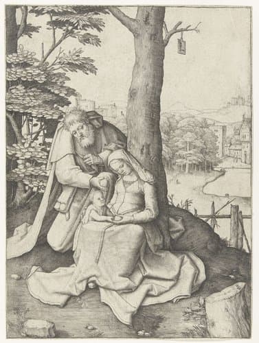 De heilige familie by Lucas van Leyden