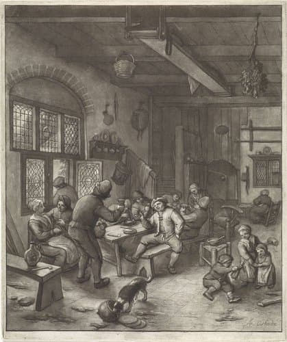 Herbergscène by Anthonie van den Bos