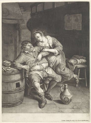 Boer en een vrouw by Jacob Gole