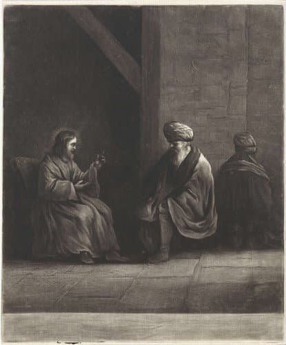Christus en Nicodemus by John Greenwood