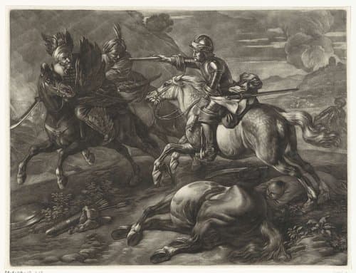 Janitsaren in gevecht by Jan van Huchtenburg