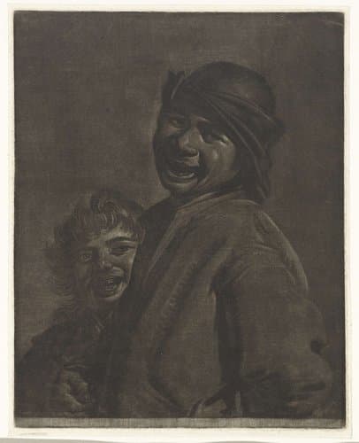 Twee lachende jongens by Pieter Louw