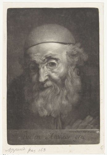 Portret van de schrijver Lucianus van Samosata by Bernard Picart