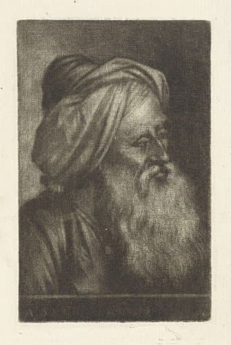 Buste van een man met tulband by Aert Schouman