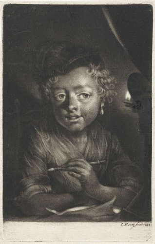 Portret van een meisje, mogelijk Johanna Troost by Cornelis Troost