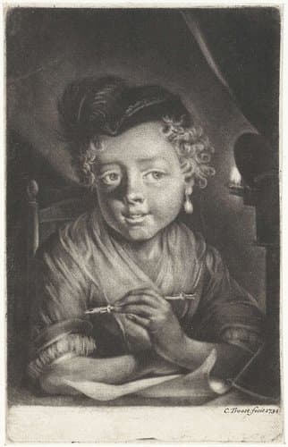 Portret van een meisje by Cornelis Troost