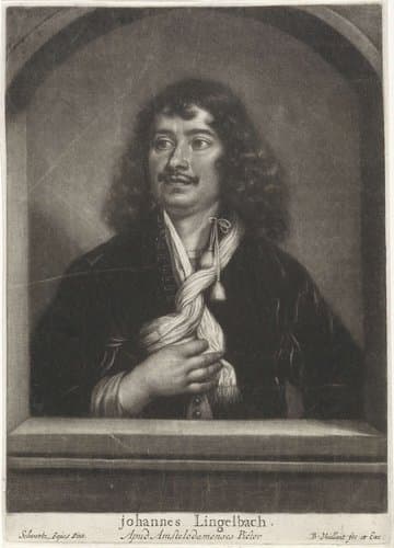Portret van de schilder Johannes Lingelbach by Bernard Vaillant