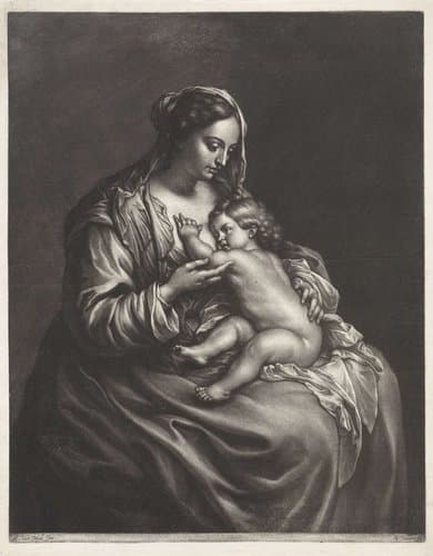 Maria met het Christuskind op haar schoot by Wallerant Vaillant