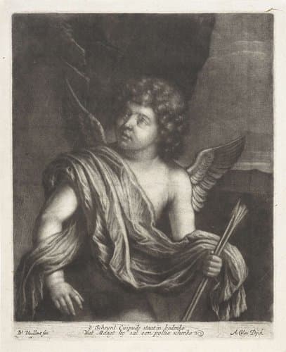 Cupido met pijlen in zijn hand by Wallerant Vaillant