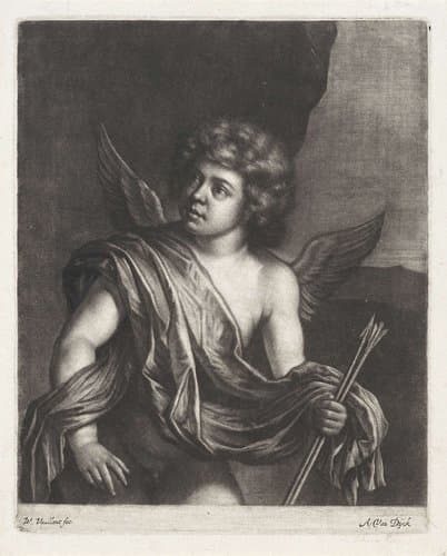 Cupido met pijlen in zijn hand by Wallerant Vaillant