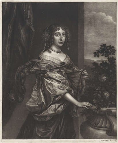 Portret van een vrouw bij een rozenstruik by Wallerant Vaillant