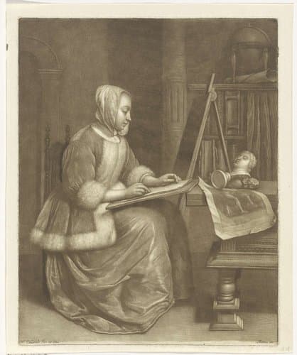 Tekenende vrouw by Wallerant Vaillant