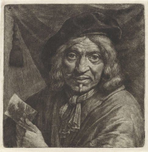 Zelfportret van Pieter Jansz. van Asch by Jan Verkolje (I)