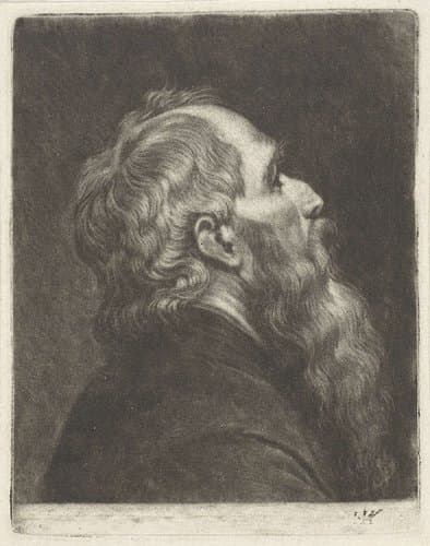 Buste van een man met een baard by Jan Verkolje (I)